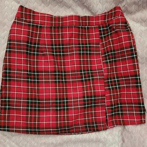 Black and red plaid skirt